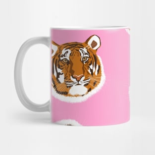 Tiger Head Design on Pink Mug